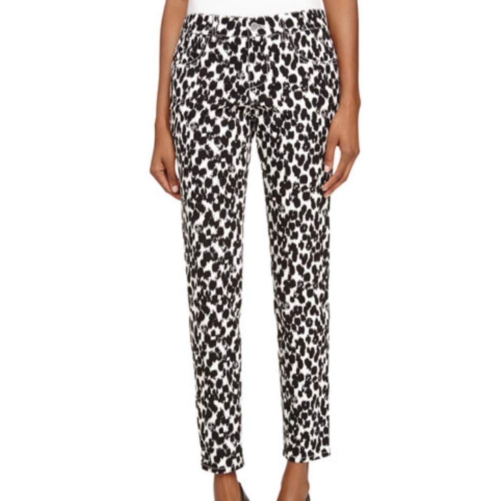 STELLA MCCARTNEY Pants Jeans - Animal Print Black and White Ankle Jeans 27